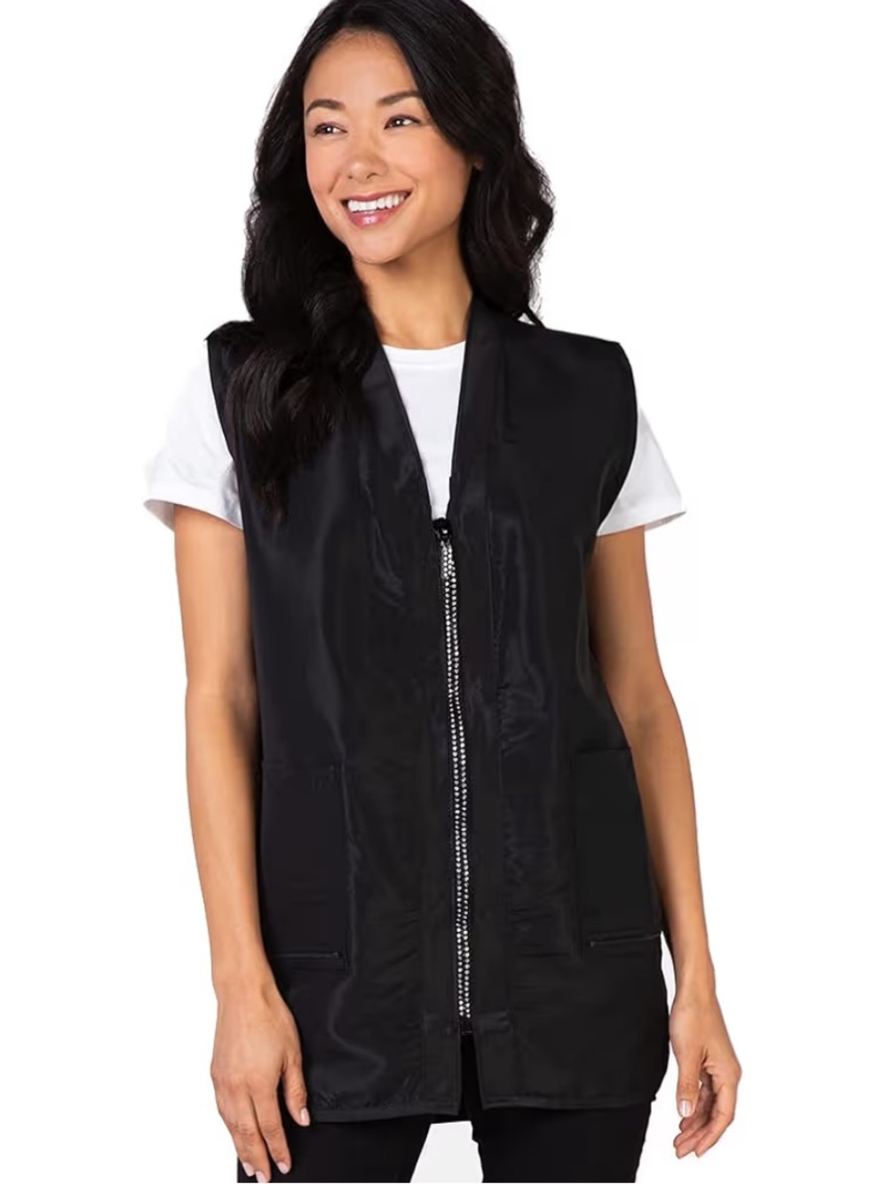Betty Dain Glitz Stylist Vest Black Sz M/L Made in USA Vet Groomer Hair Stylist